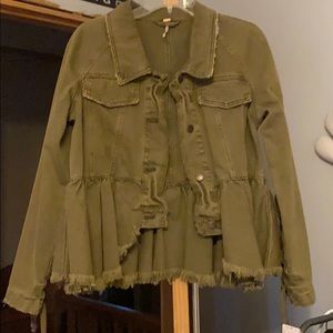 Forest green denim jacket